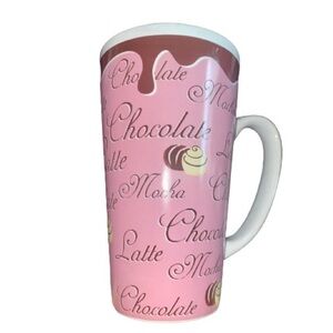Chocolate Mocha Latte Mug12 oz. Trisa Genuine Stoneware White Brown